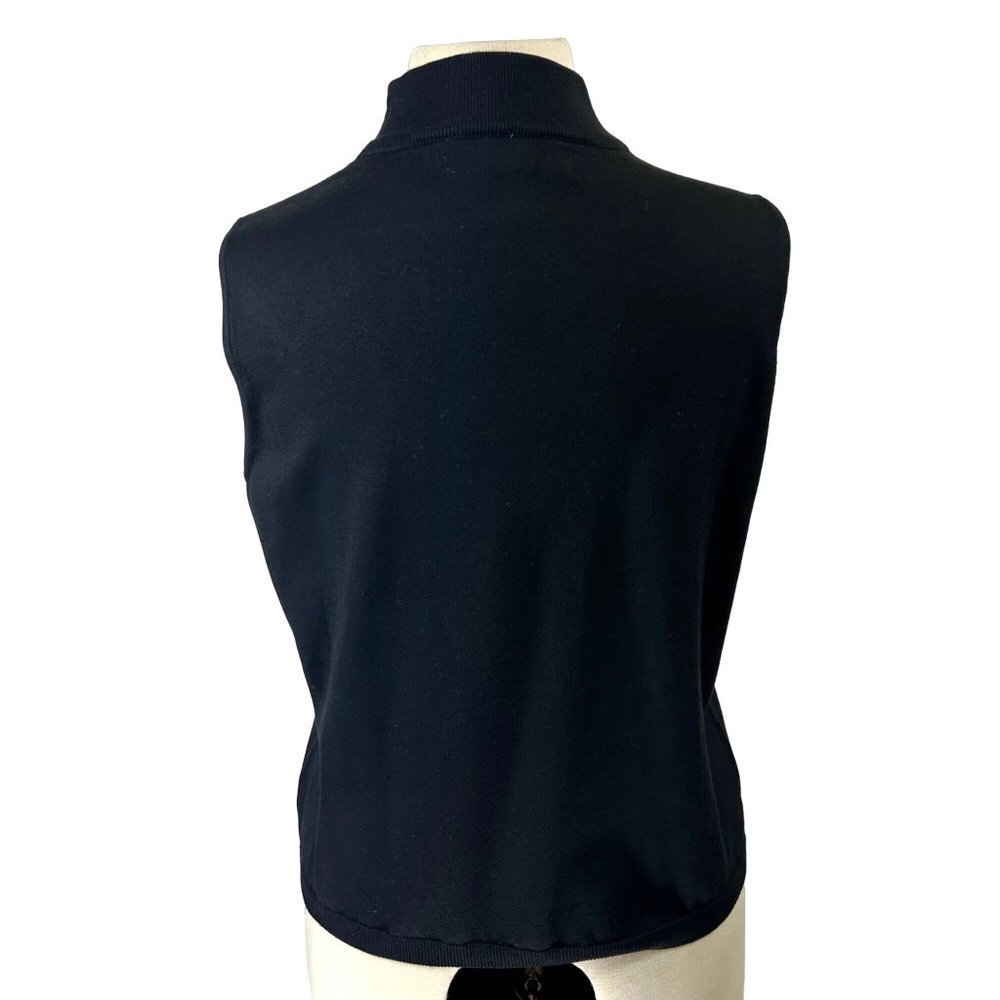 Jamie Sadock Sweater Top Women Large Black Mock Turtleneck Embroidery - Picture 3 of 7